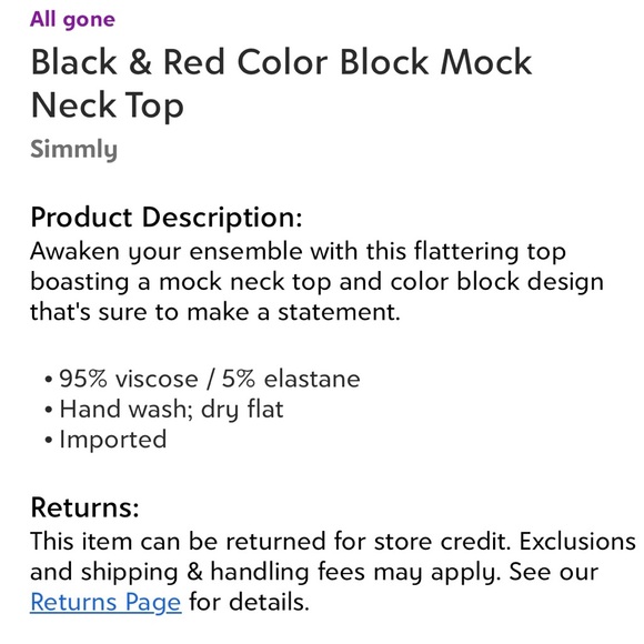 🛍Black & Burgundy Mock Neck Top🛍 - Picture 2 of 7